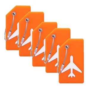 Travel Supplies: 5Pcs Flexible Silicone Luggage Tags Travel ID Card Sleeve Trolley Case Labels