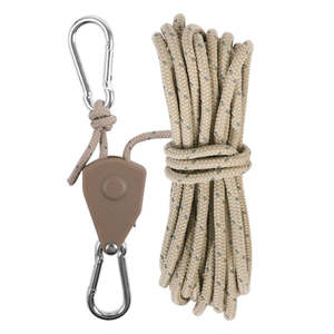 Tent Tent Accessories: 4mmx4m Climbing Rope Camping Tent Canopy Windproof Rope with Adjustable Pulley Tensioner for Outdoor Activities