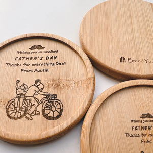 Products: Personalized Text Bamboo Coaster – BrandYou