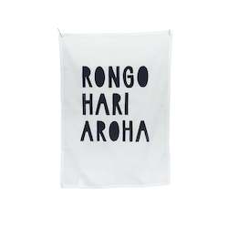 Home 1: Teatowel - Rongo, Hari, Aroha (Peace, Joy, Love)