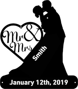 Mr & Mrs Wedding Sign - Personalised Monogram