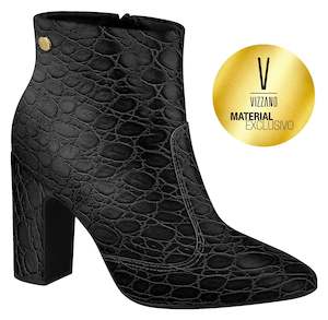 Croco: Vizzano 3068.100 Women Fashion Comfortable Ankle Boot in Croco Black