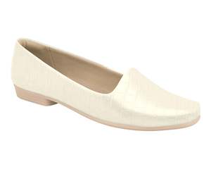 Croco: The Croco White Piccadilly Ref 250132-382 Flat Shoe, Featuring a Stylish, Chic, and Elegant Design, Provides Daily Comfort