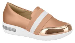 Loafer: Beira Rio 7320.111-1232 Women Fashion Casual Shoe Loafer Sneaker Comfort in Nude Gold