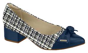 Modare: Modare 7340.102 Women Business Shoe Mid Heel in Navy Tweed