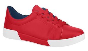 Red: Beira Rio 4213.100-1260 Women Platform Casual Sneaker in Red With Lace