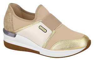 Metallic Trend: Modare 7336.112 Women Fashion Sneaker in Gold & Cream