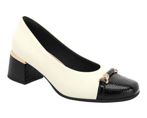 White Sneaker: Piccadilly 748010 Lizard Texture Court Shoe in White & Black – Women's Wide-Feet Friendly Comfort