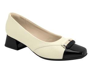 Piccadilly 160078 Women's Comfortable Work Low Heels - Black & White