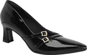 Piccadilly Ref 764004 – Black Patent Pump with Gold Buckle | Work Shoe