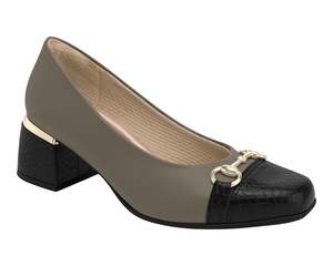 Maxitherapy: Piccadilly Maxitherapy Wide Fit Court Shoe - Khaki Black (Ref 748026-01)