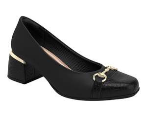 Maxitherapy: Piccadilly Ref: 748026 Maxitherapy Court Shoe in Black Lizard-Texture Stretch