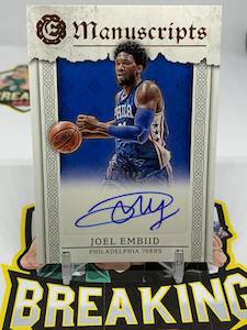 Single Cards: #S17- 16-17 Joel Embiid Autograph /149 Manuscripts Excalibur