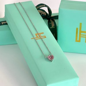 Heart Pendant Necklace - Breast Cancer CURE