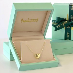 Heart Pendant Necklace Gold - Breast Cancer CURE