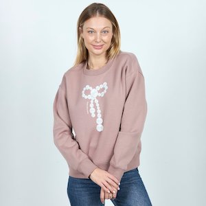 Trelise Cooper Pearl Bow Crew Sweater - Breast Cancer CURE