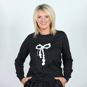 Trelise Cooper Pearl Bow Long Sleeve Tee - Breast Cancer CURE