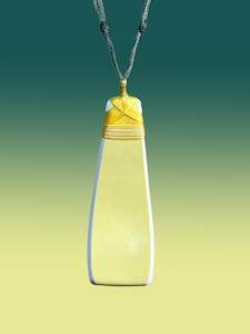 Ceramic Jewellery: Crown Lynn Colour Glaze Pastel Yellow Ceramic Pendant