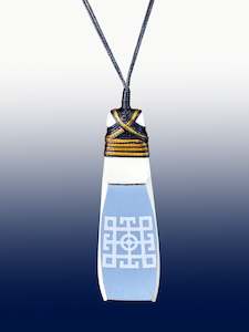 Ceramic Jewellery: Greek Key Ceramic Pendant