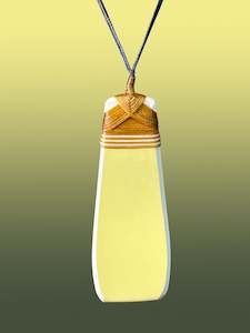 Crown Lynn Colour Glaze Pastel Yellow Ceramic Pendant
