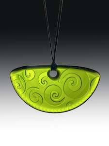 Half Round Koru Pendant in Green
