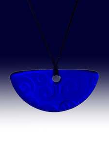 Half Rounds: Half Round Koru Pendant in Cobalt Blue