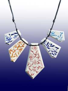 Crown Lynn Fantasy Multicoloured Ceramic Array Necklace