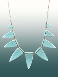 Crown Lynn: Crown Lynn Colour Glaze in Teal Statement Necklace