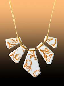 Crown Lynn: Crown Lynn Copper Beech Ceramic Array Necklace