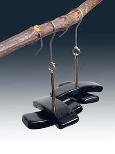 Cross Earrings: Cross Earrings in Bailey's Black