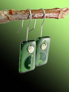 All Earrings: Man in the Moon Signature Earrings in Bright Green