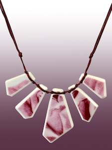 Pink and White Ceramic Array Necklace
