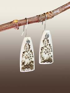 Vintage Flower Ceramic Earrings