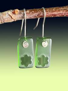 Signature Earrings 1: Flower Signature Earrings in Bright Green