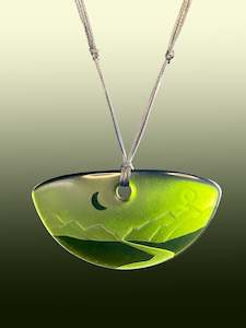 Half Round Nightscape Pendant in Green