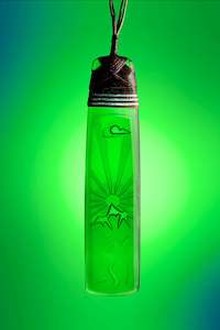 Men: Bright Green Sunburst Pendant