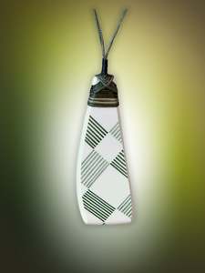 Crown Lynn Green Gingham Ceramic Pendant