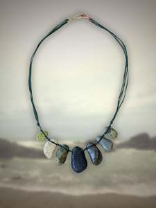 Aotearoa: Gem Stone Necklace Greens and Black