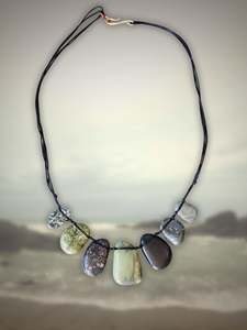Aotearoa: Gem Stone Necklace Greys and Greens