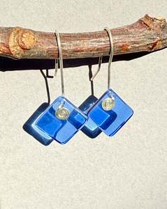 All Earrings: Diamond Earrings in Cobalt Blue