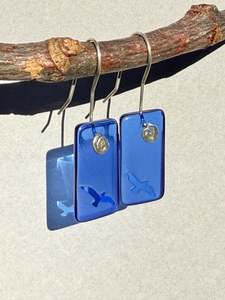 Gull Earrings in Cobalt Blue