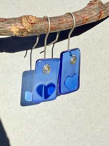 All Earrings: Heart Signature Earrings in Cobalt Blue