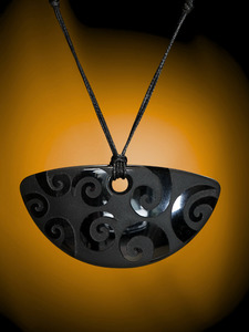 Koru Pendant in Bailey's Black