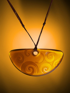 Koru Pendant in Amber