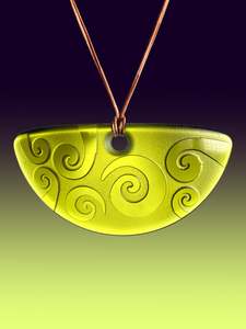 Large Koru Pendant in Warm Green