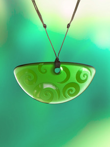 Half Rounds: Koru Pendant in Bright Green
