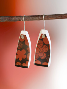 Crown Lynn Echo Ceramic Earrings