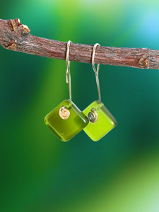 Diamond Earrings in Green