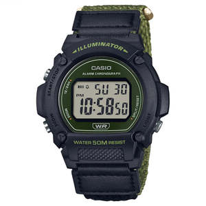 Casio: Casio - Digital Velcro Band watch Green & Black