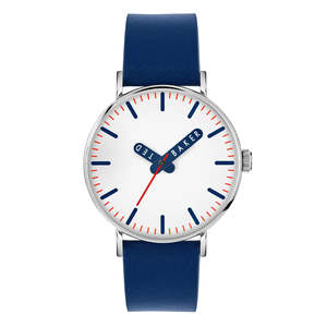 Ted Baker: Ted Baker - Concrt Blue Leather Strap Watch